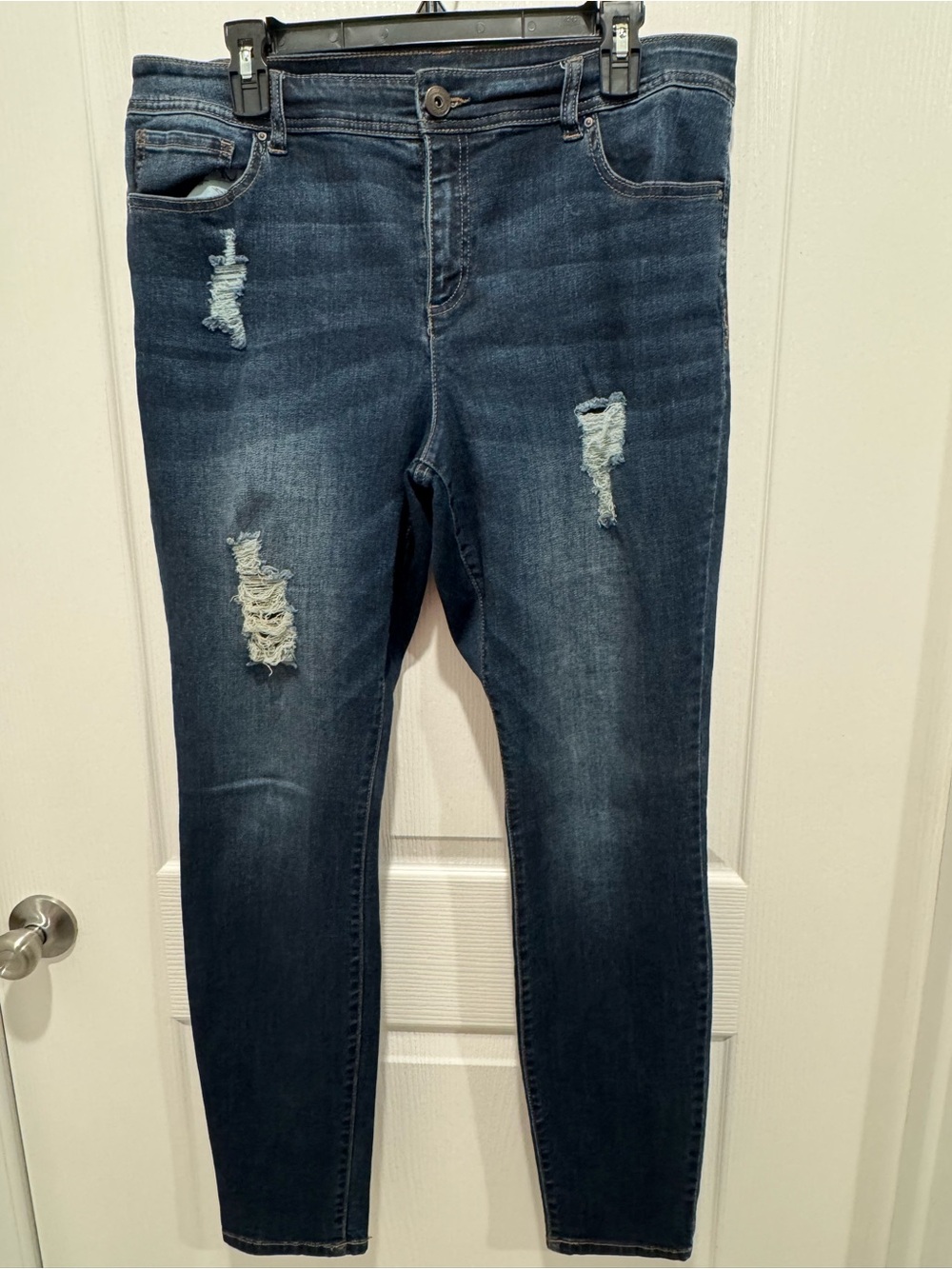 Dark Blue Distressed Women's Jeans